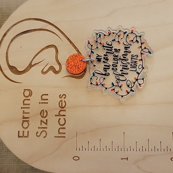 Christmas Lights Lucite Drop Earrings - Picture 3 of 5